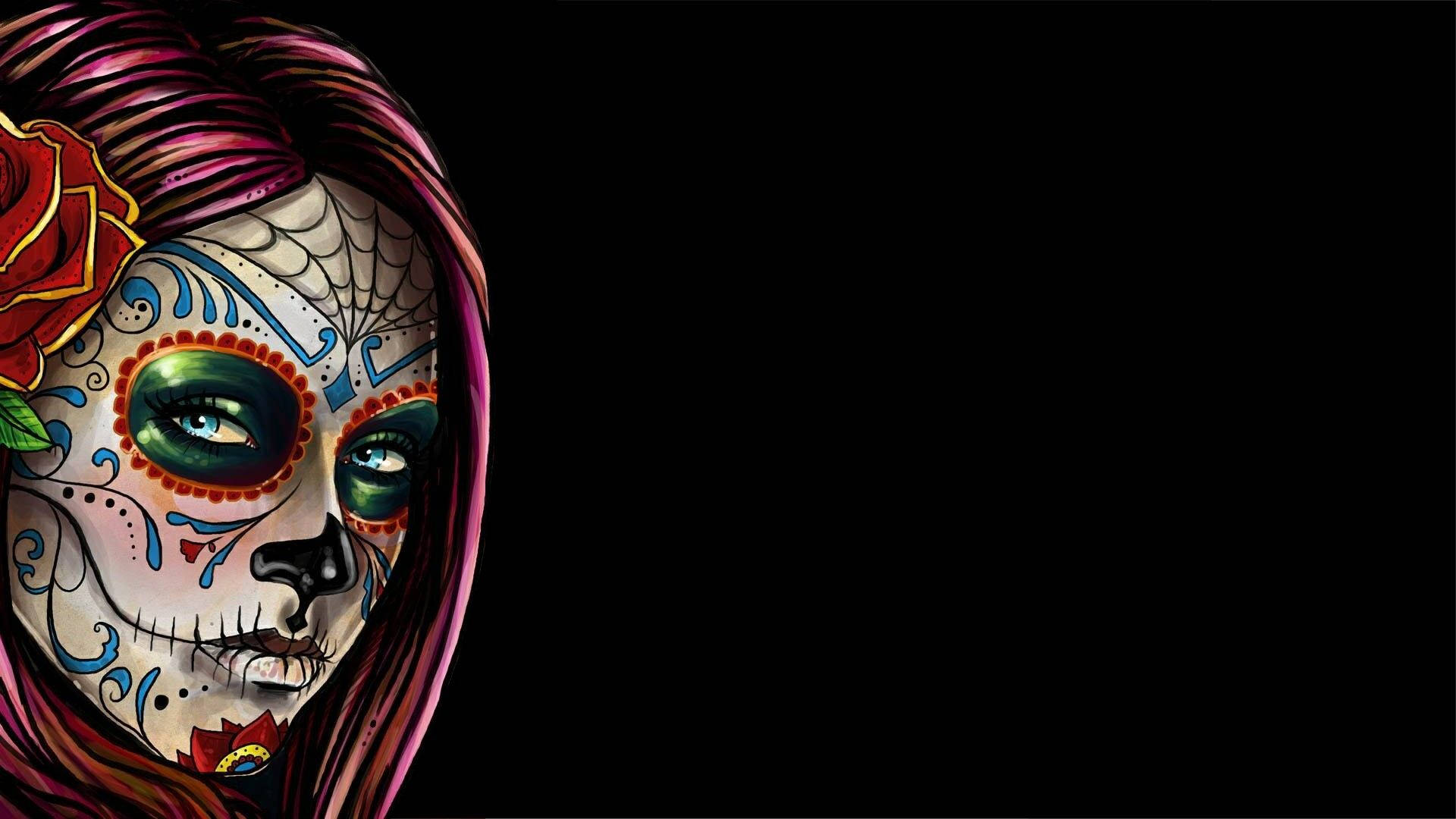 Mexican Girl In Skull Mask