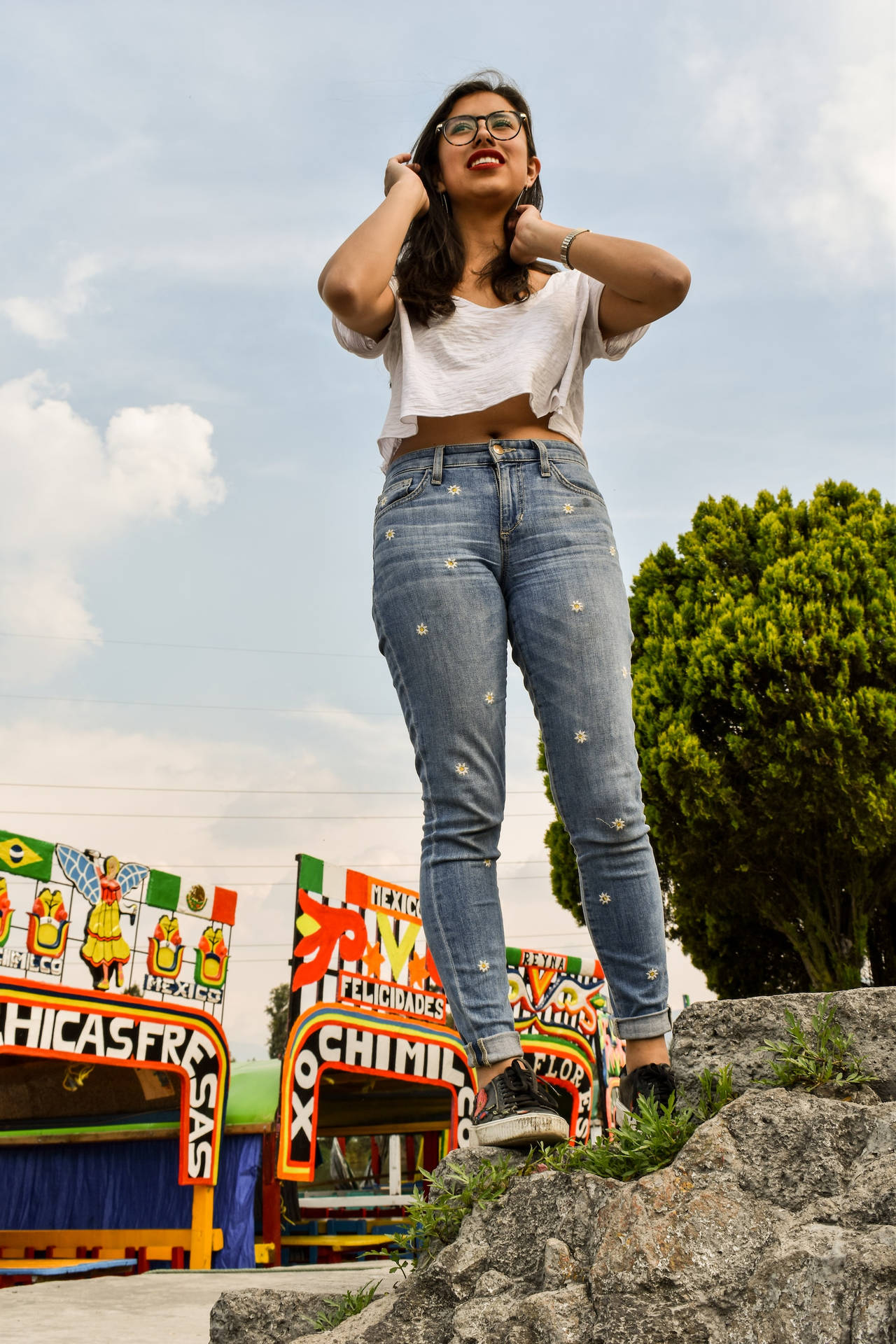 Mexican Girl Standing Wallpaper