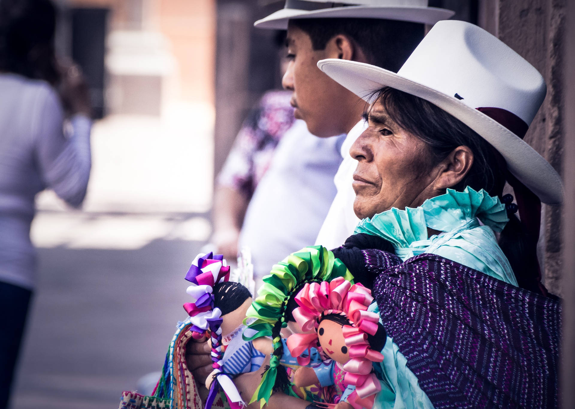 Mexican Man Grandmother With Hat Wallpaper