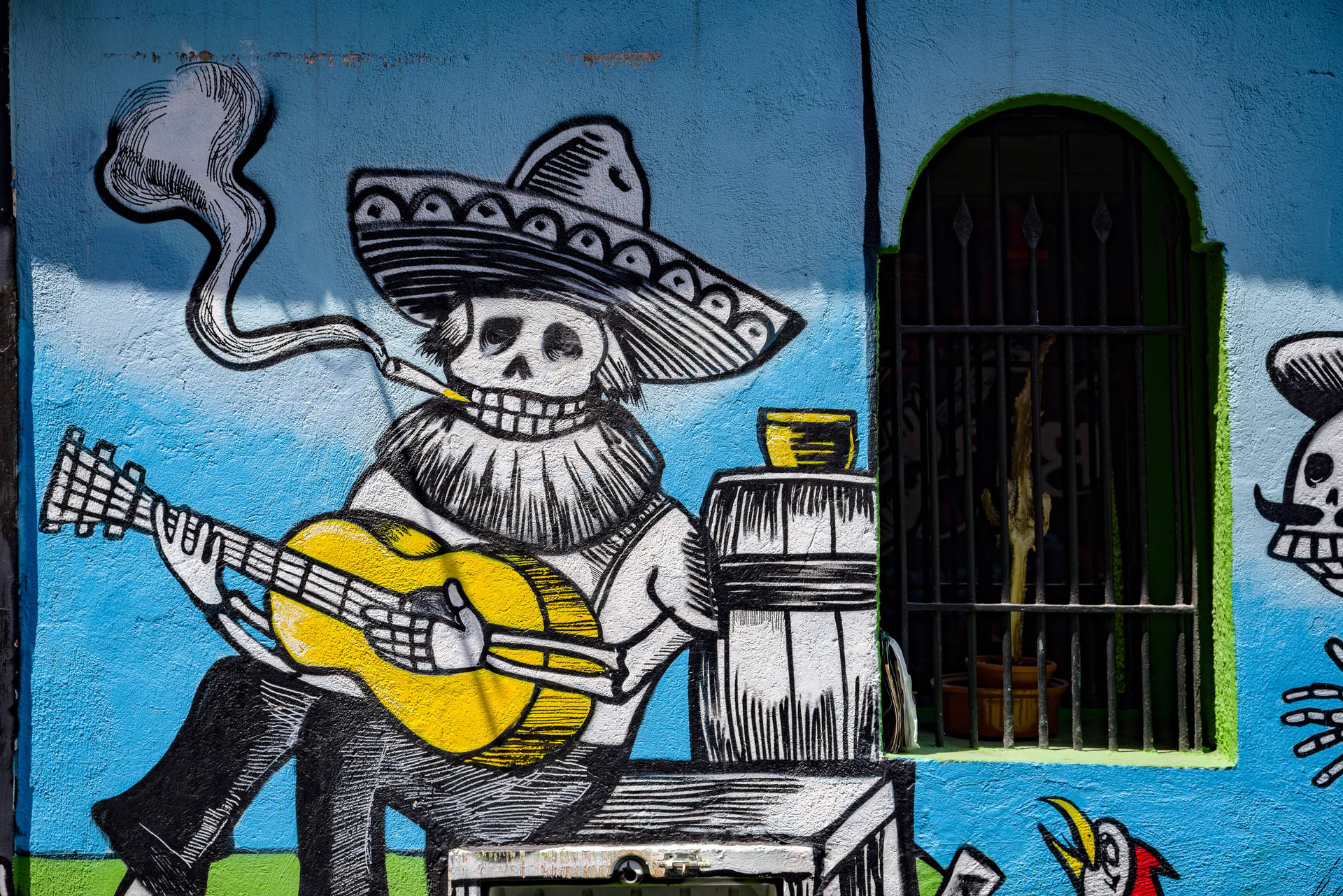 Mexican Man Skeleton Art Wallpaper