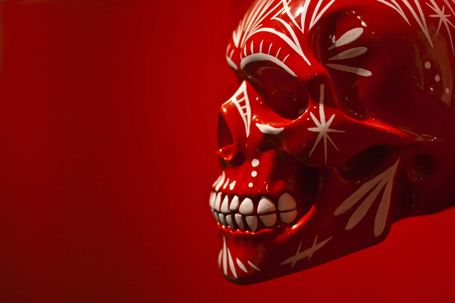 Mexikansk Skull Rød PFP Wallpaper