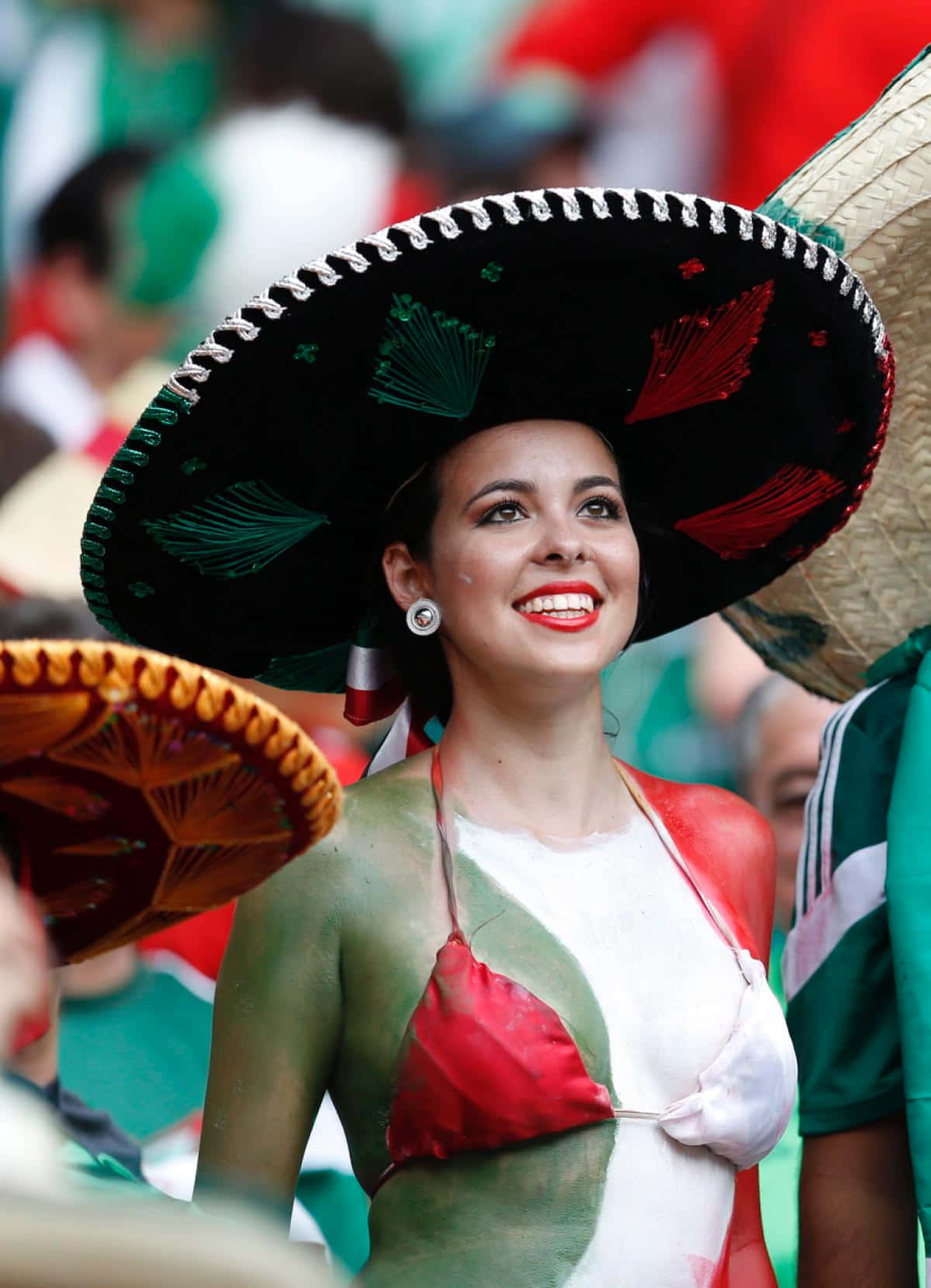 Mexican Woman With A Sombrero Wallpaper
