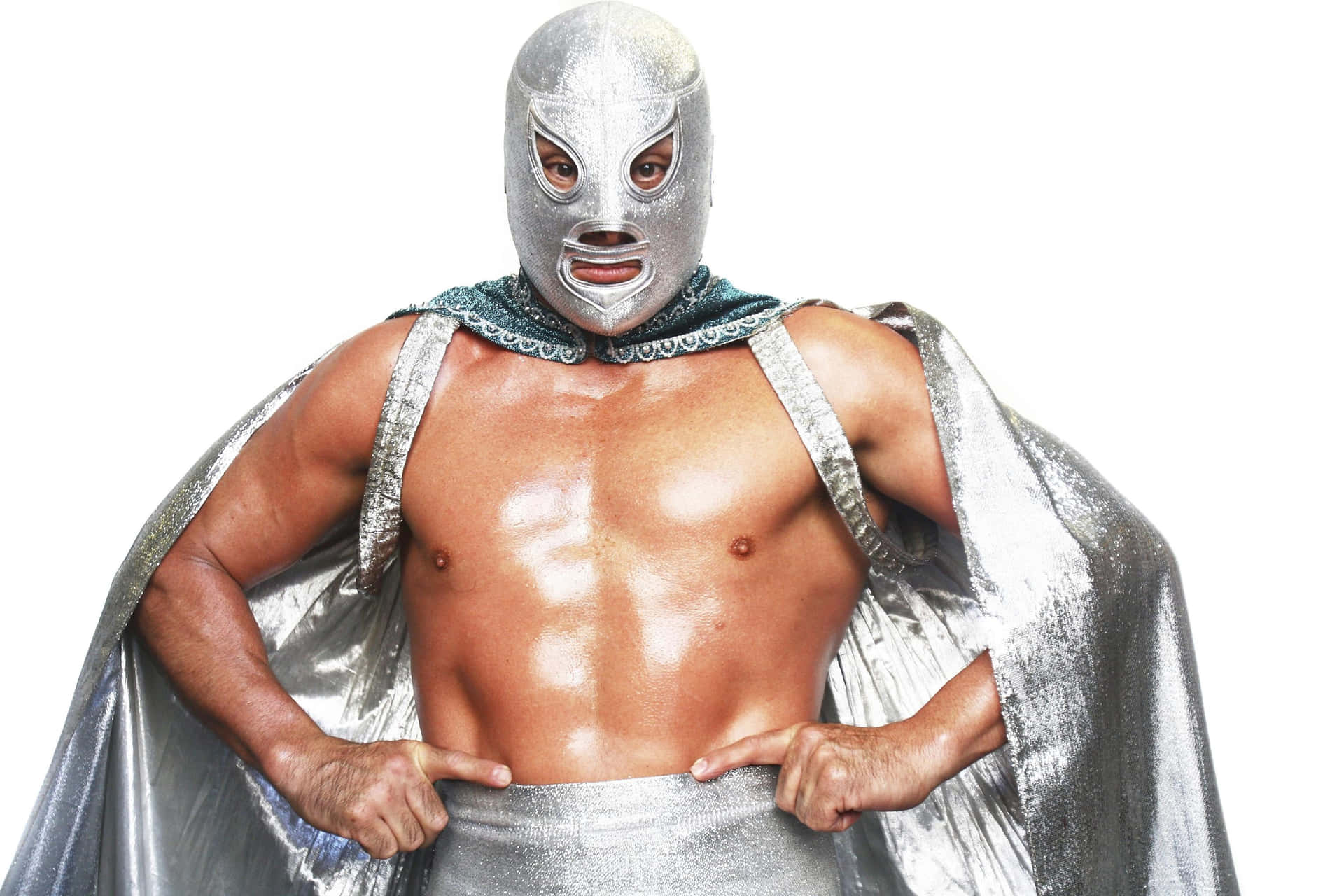 Mexicansk wrestler El Hijo Del Santo i El Santo maske. Wallpaper