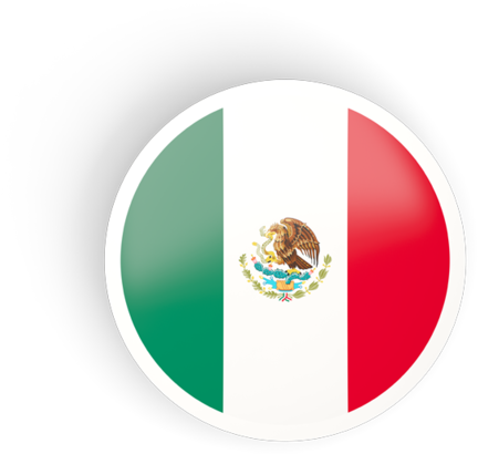 Mexico Flag Button Design PNG