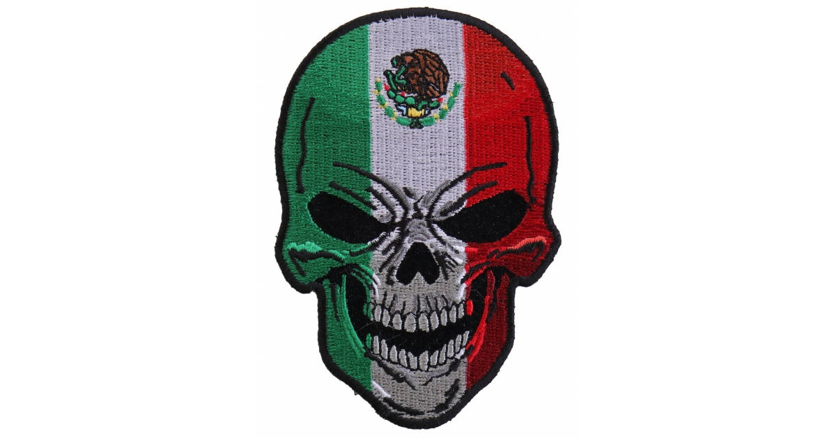 Mexico Flag On Skull Wallpaper