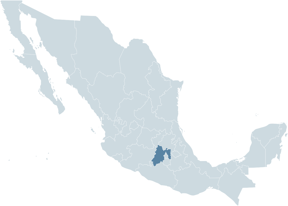 Mexico Map Highlighted Region PNG
