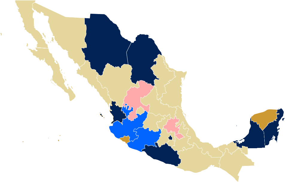 Mexico Political Divisions Map PNG