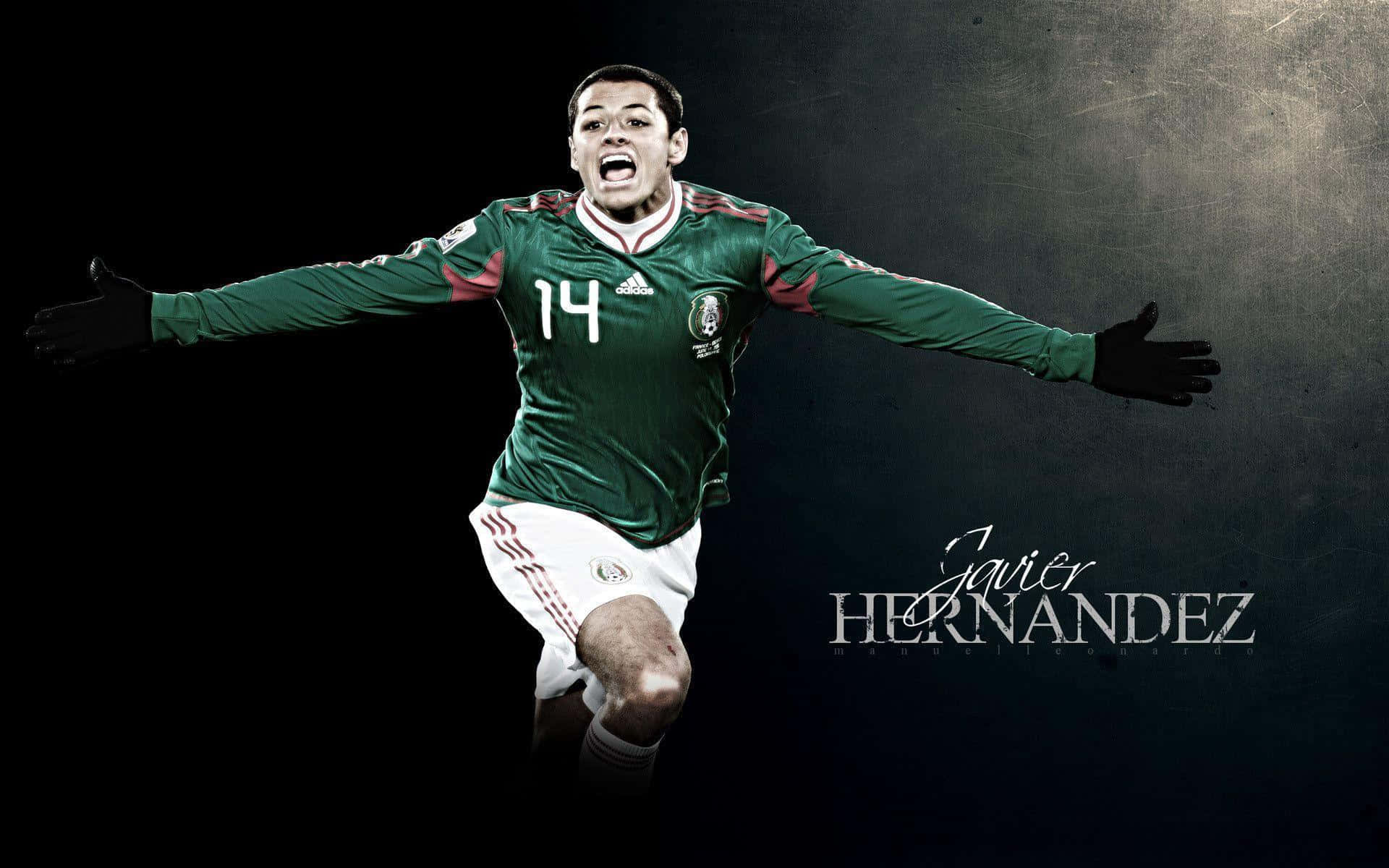 Mexico Soccer Player Hernández Is Shown In A Dark Background Wallpaper