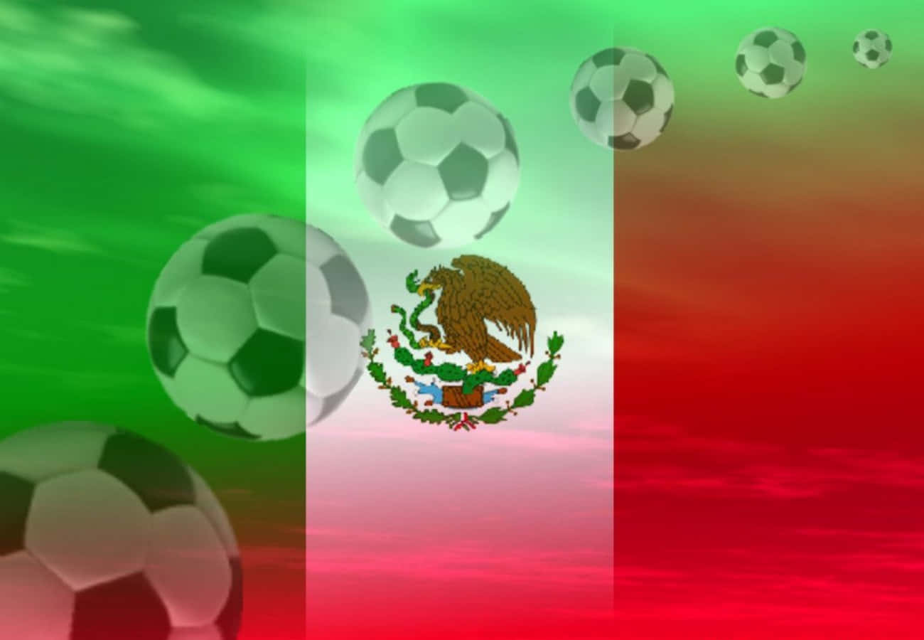 Mexico Soccer Flag Balls Edit Wallpaper