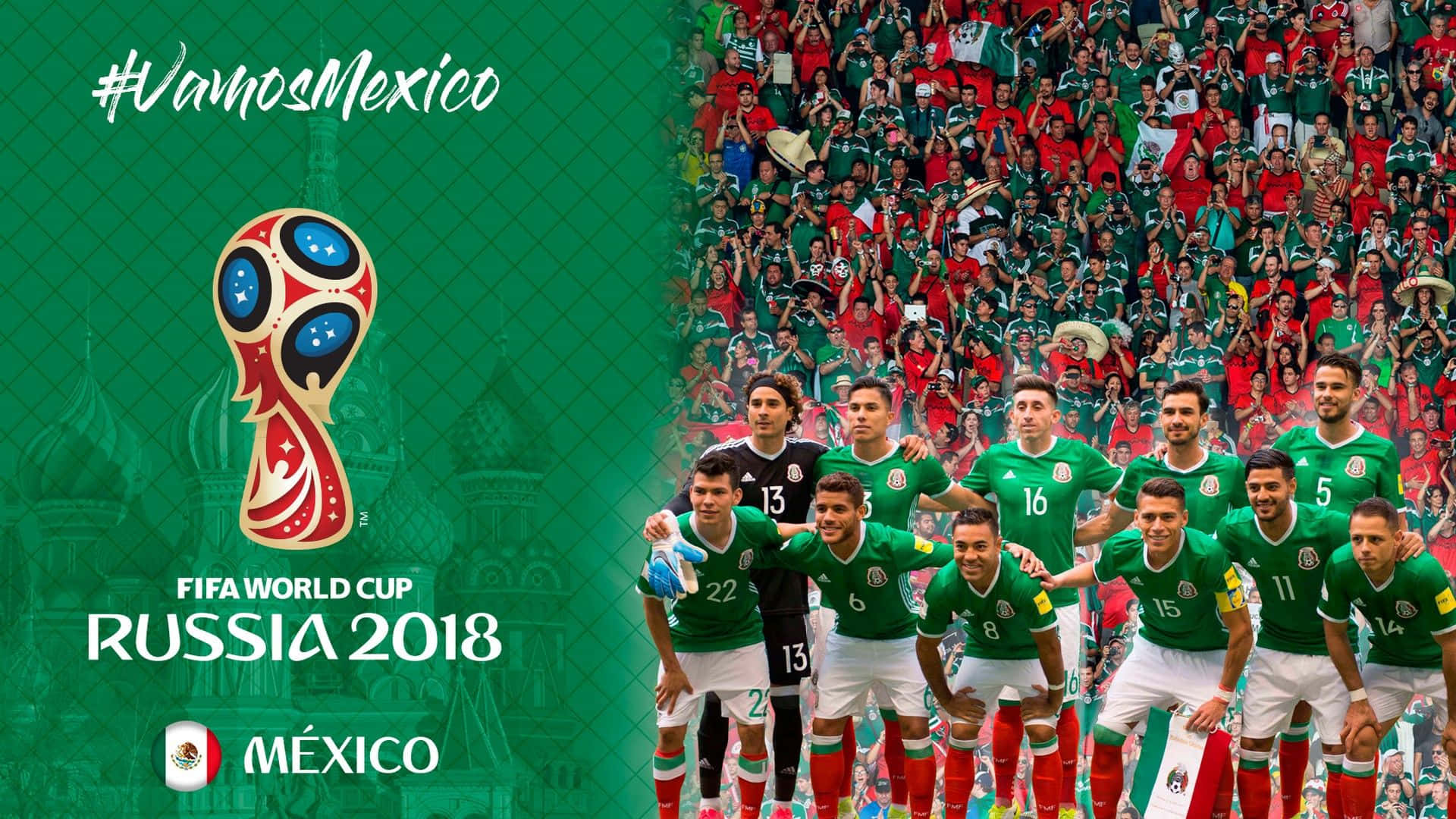 Mexico's Team Is Standing In Front Of A Green Background Wallpaper