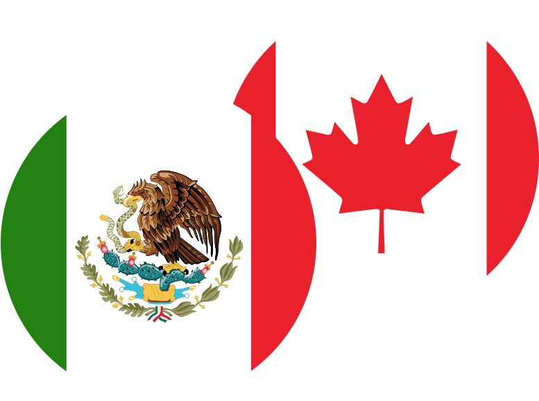 Mexicoand Canada Flags Together PNG