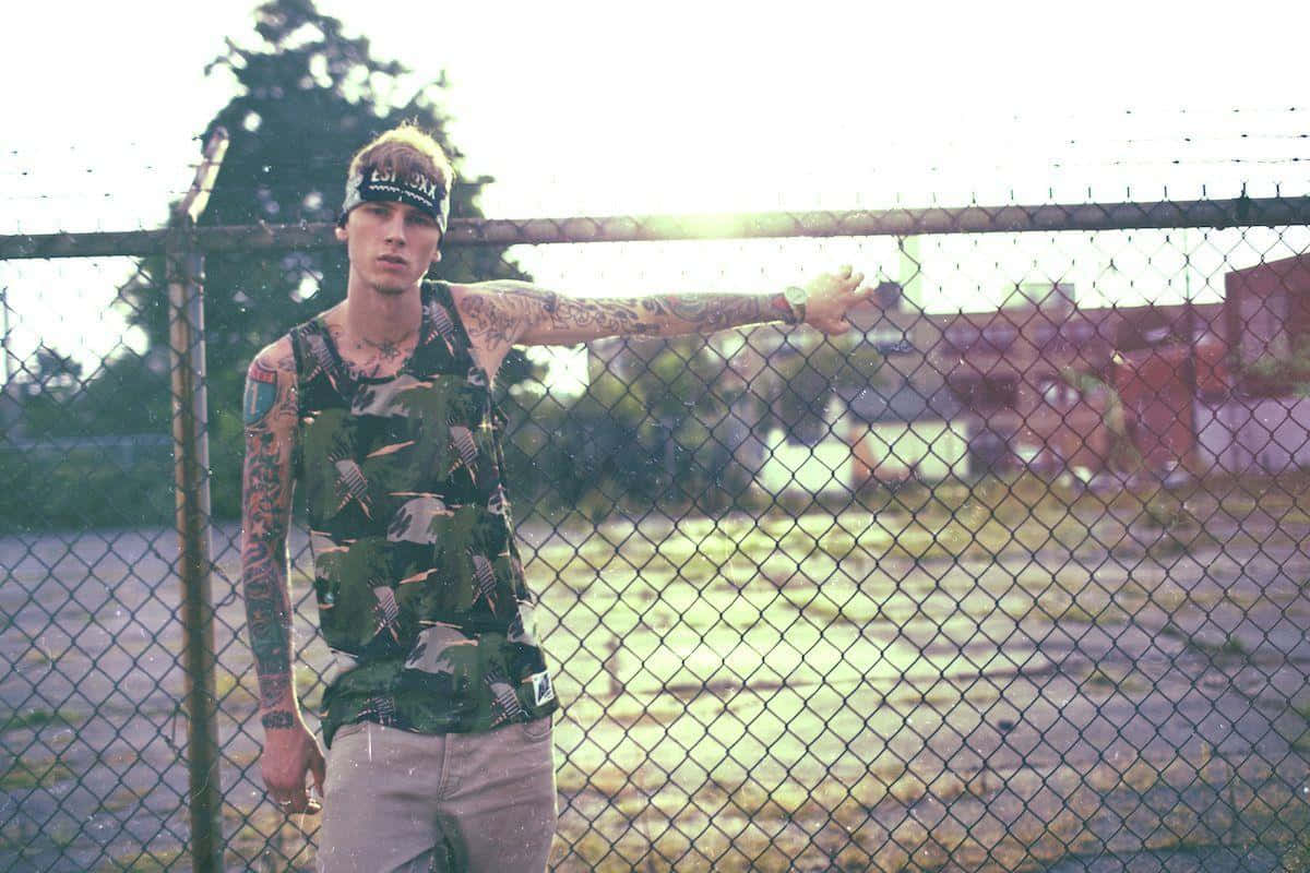 MGK Rapping on the Stage Wallpaper