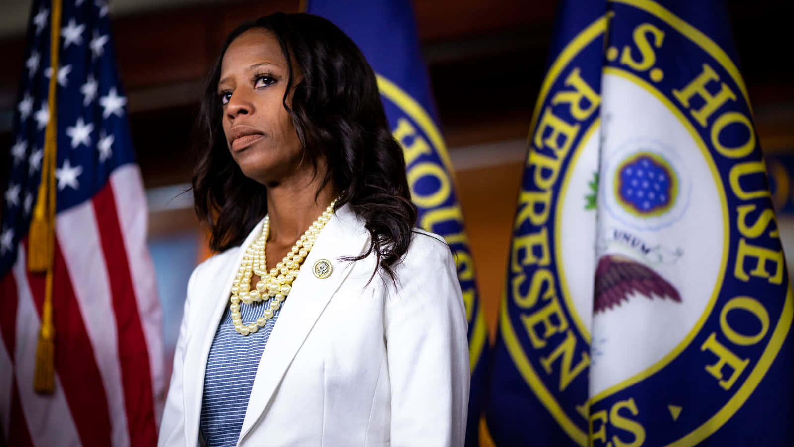 Mia Love Speaking at a Press Conference Wallpaper