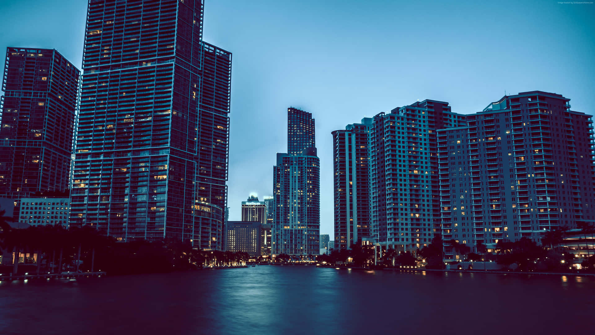 Disfrutade La Impresionante Vista De Miami En Resolución 4k. Fondo de pantalla