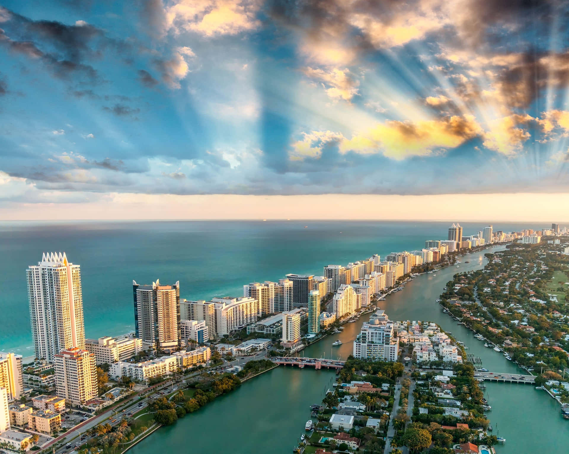 View of the beautiful Miami skyline