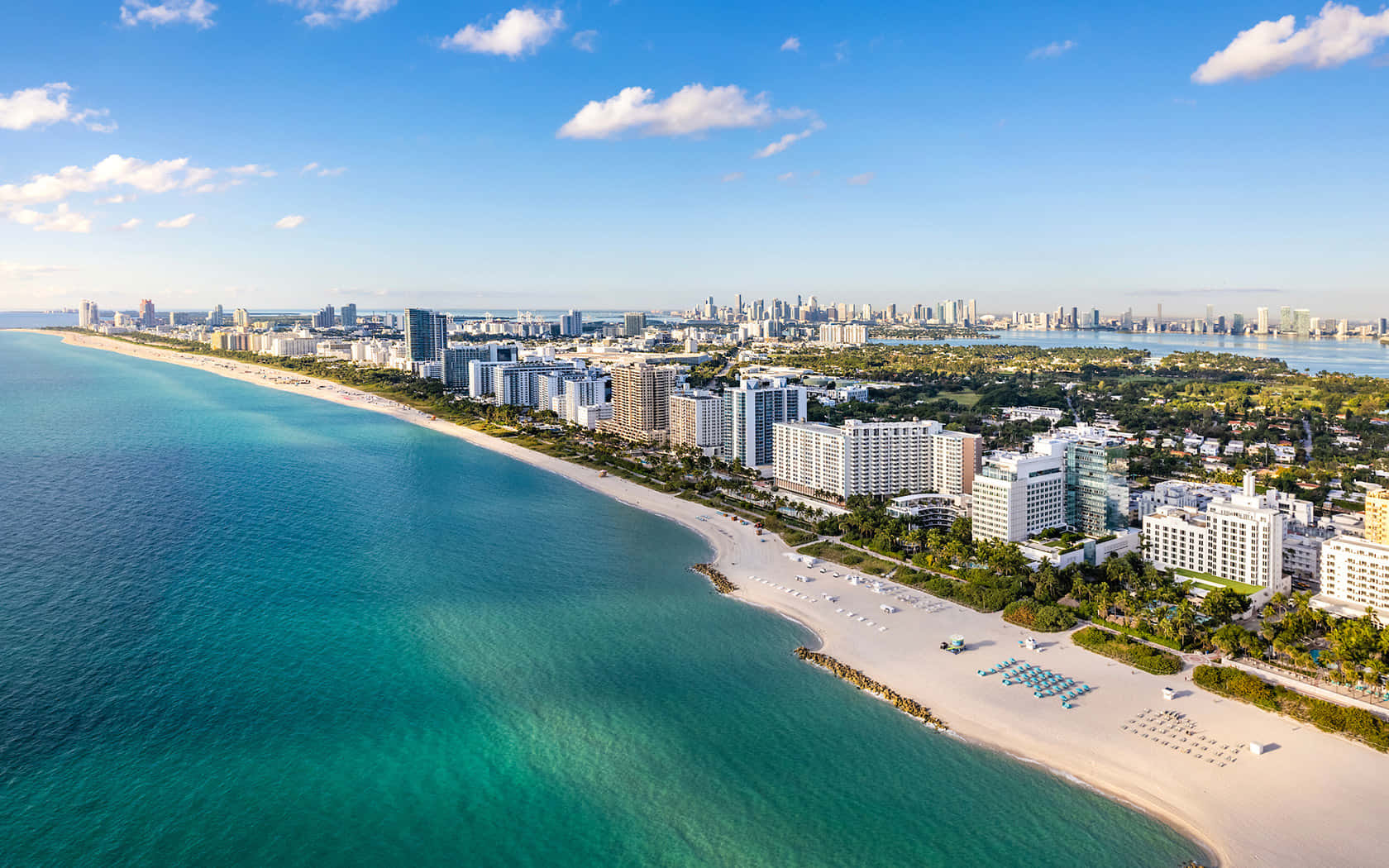 Miami Beach Rolig Ocean Vand Picture Tapet