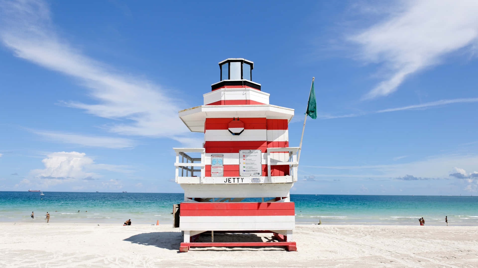 Rød Hvid Miami Beach Livredder Hus Billede