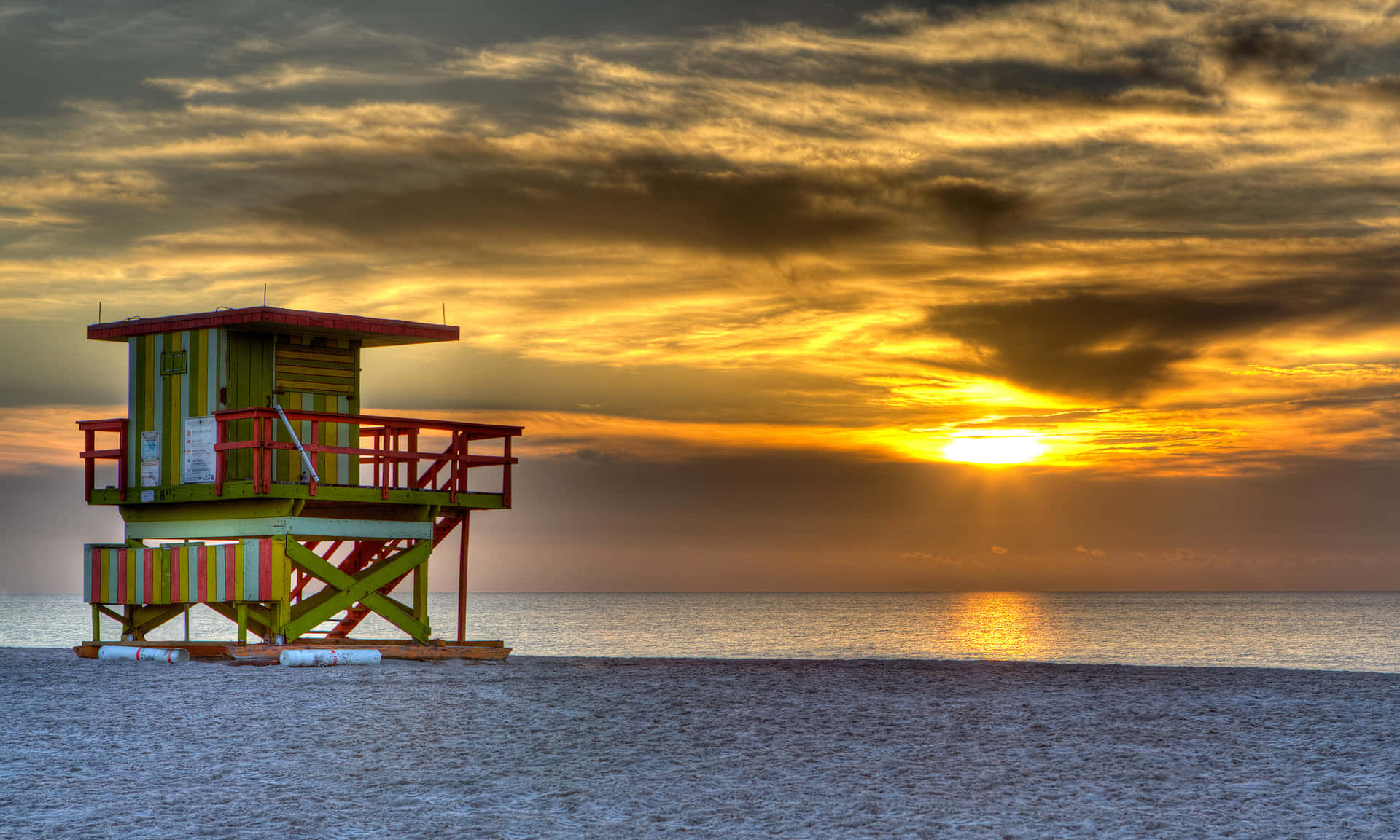 Miamibeach Under Solnedgången Bild
