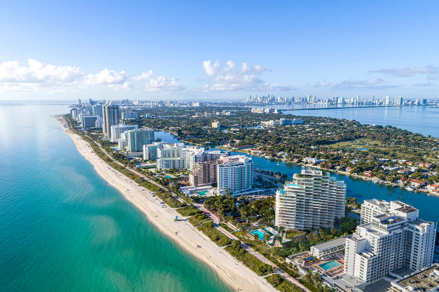 Miami Beach Hotels Luftfotovisning Billede Tapet
