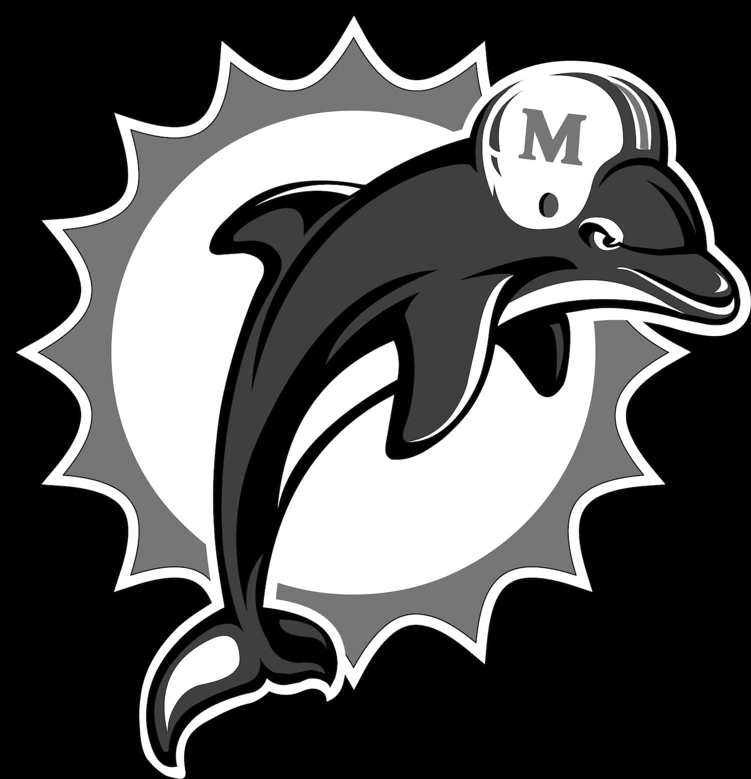 Stylized Dolphin Sports Logo PNG