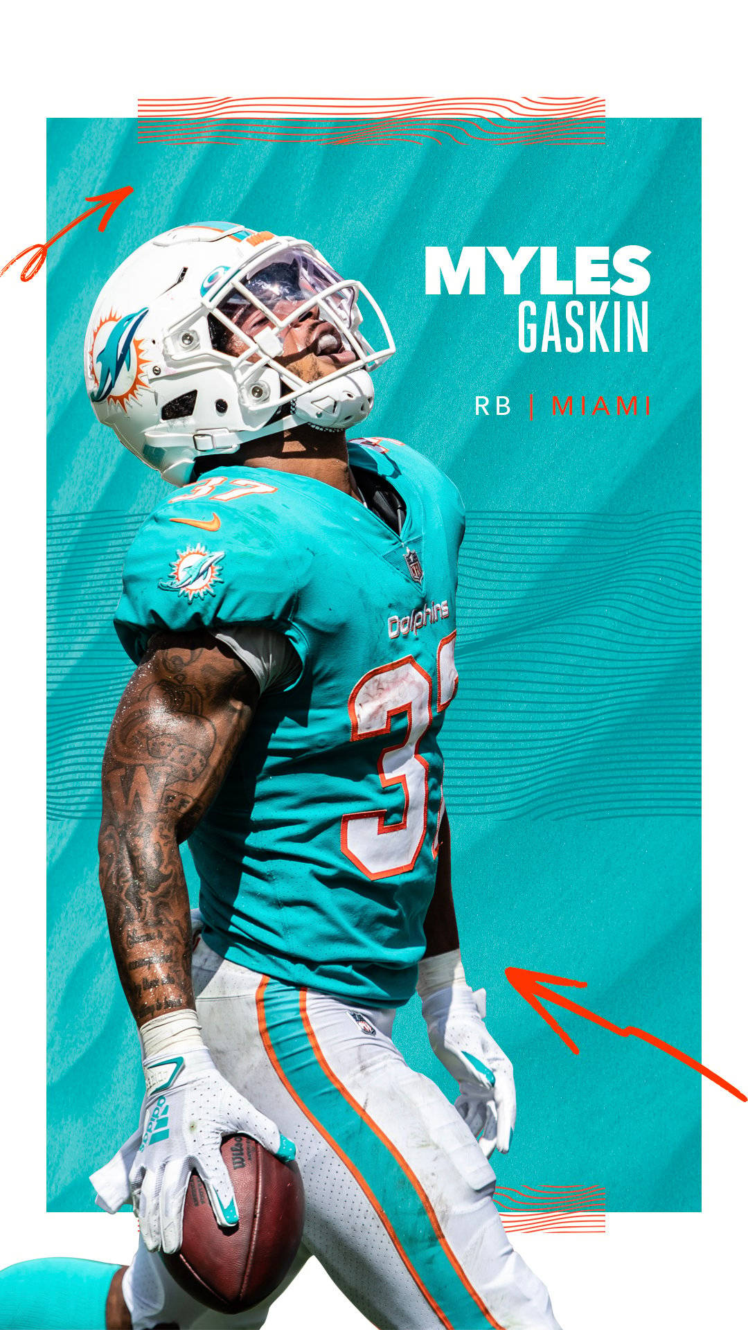 Rep your team with the Miami Dolphins iPhone Wallpaper