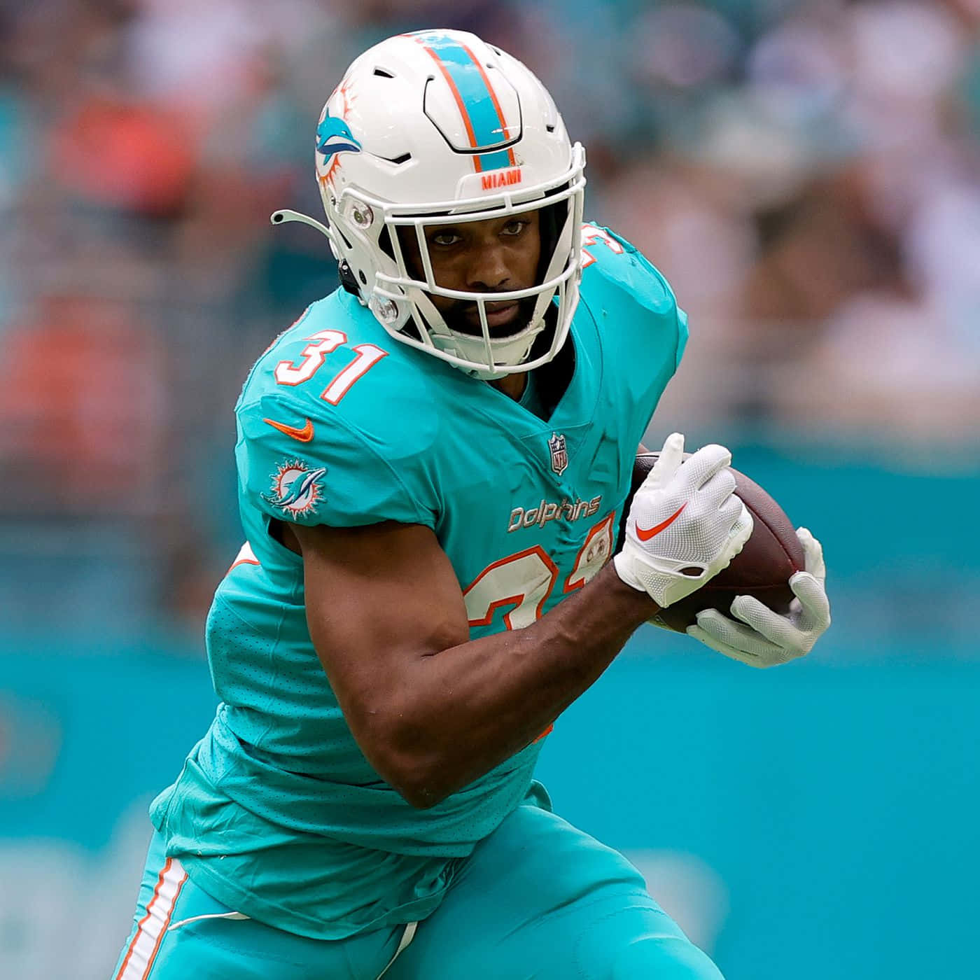 Miami Dolphins Running Backin Action Wallpaper