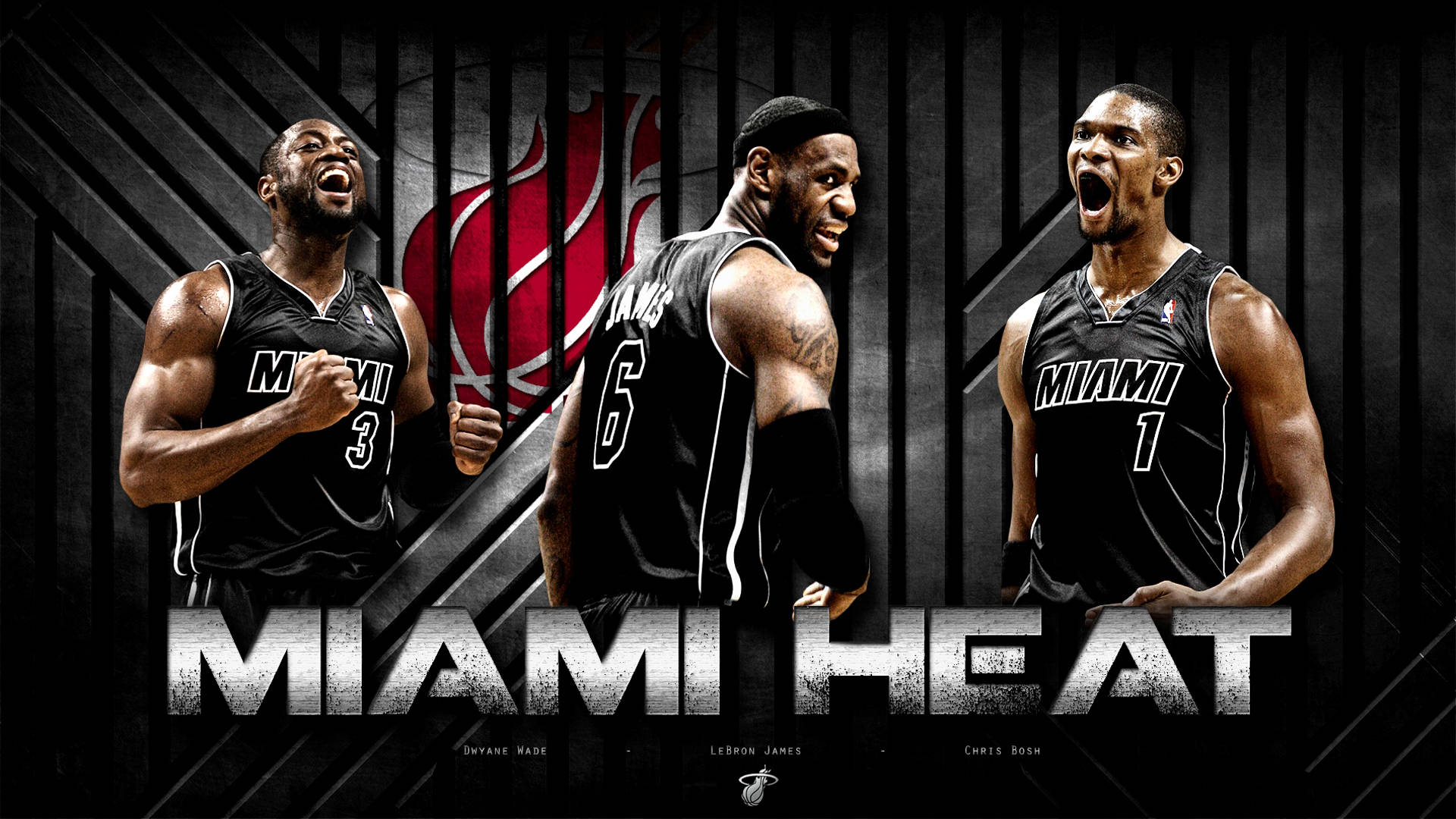 Miami Heat Big Three Players Wallpaper