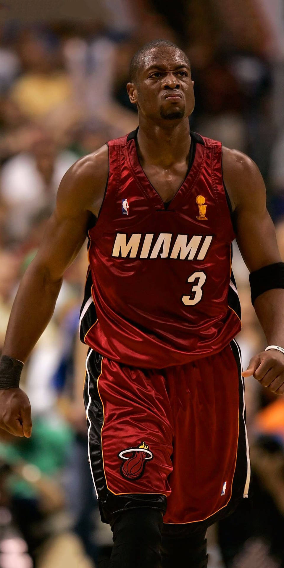 Miami Heat  Dwyane Wade Fierce in Red Jersey Wallpaper