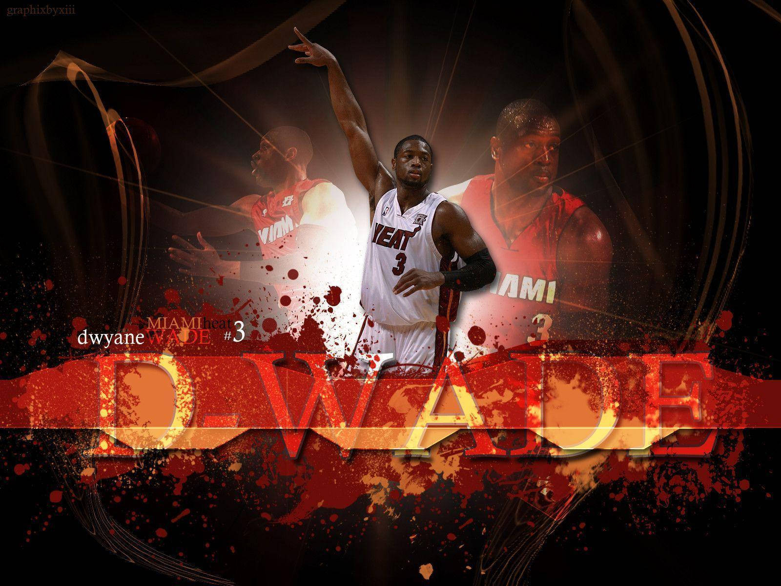 Obrade Arte De Dwyane Wade En Alta Definición Para Miami Heat Fondo de pantalla