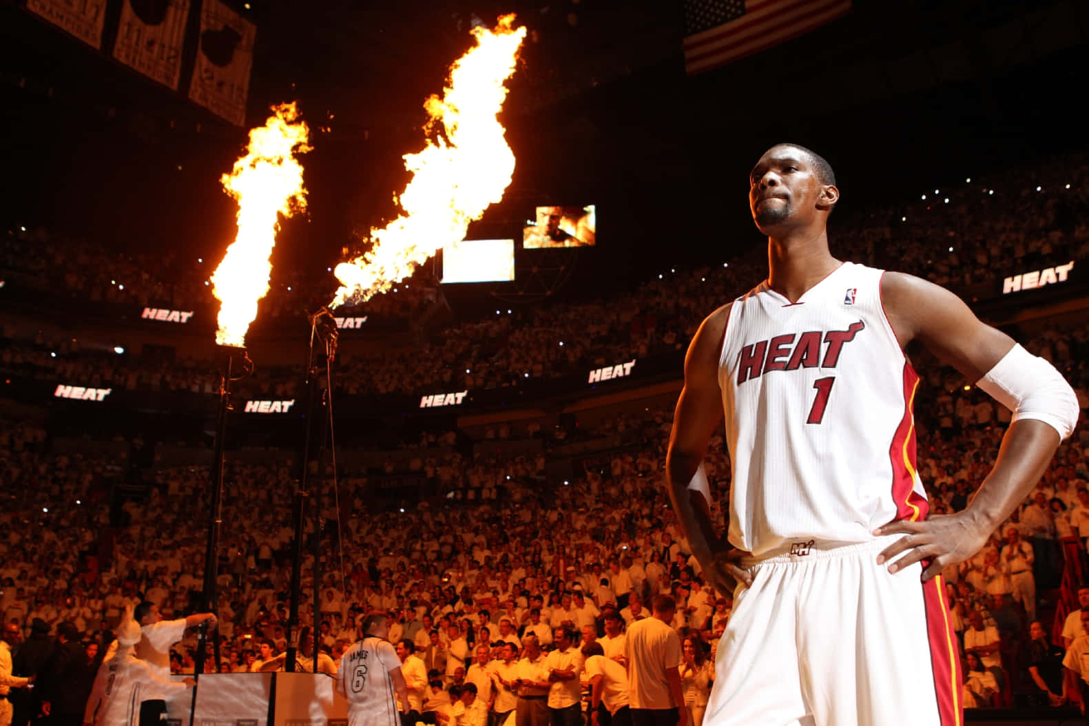 Giocatoredella Squadra Miami Heat, Chris Bosh Sfondo