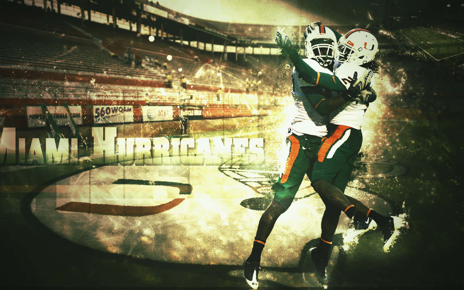 Follow The Miami Hurricanes To Victory Wallpaper