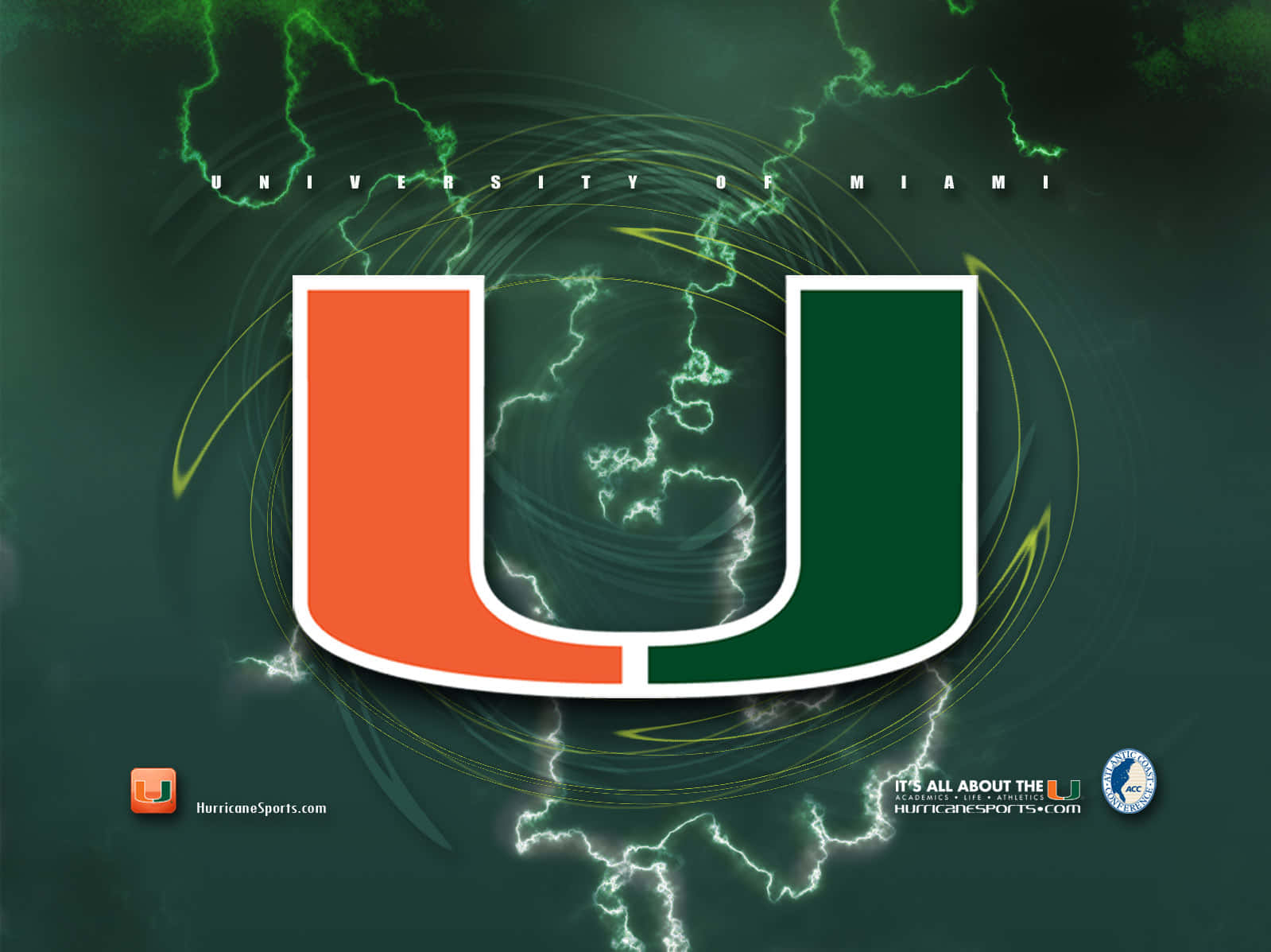 Miami Hurricanes Logo Green Wallpaper