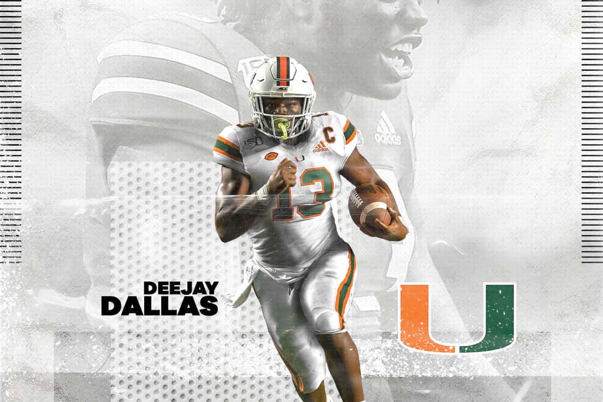 The University Of Miami Hurricanes, An Iconic Powerhouse Of The College Football World. Wallpaper
