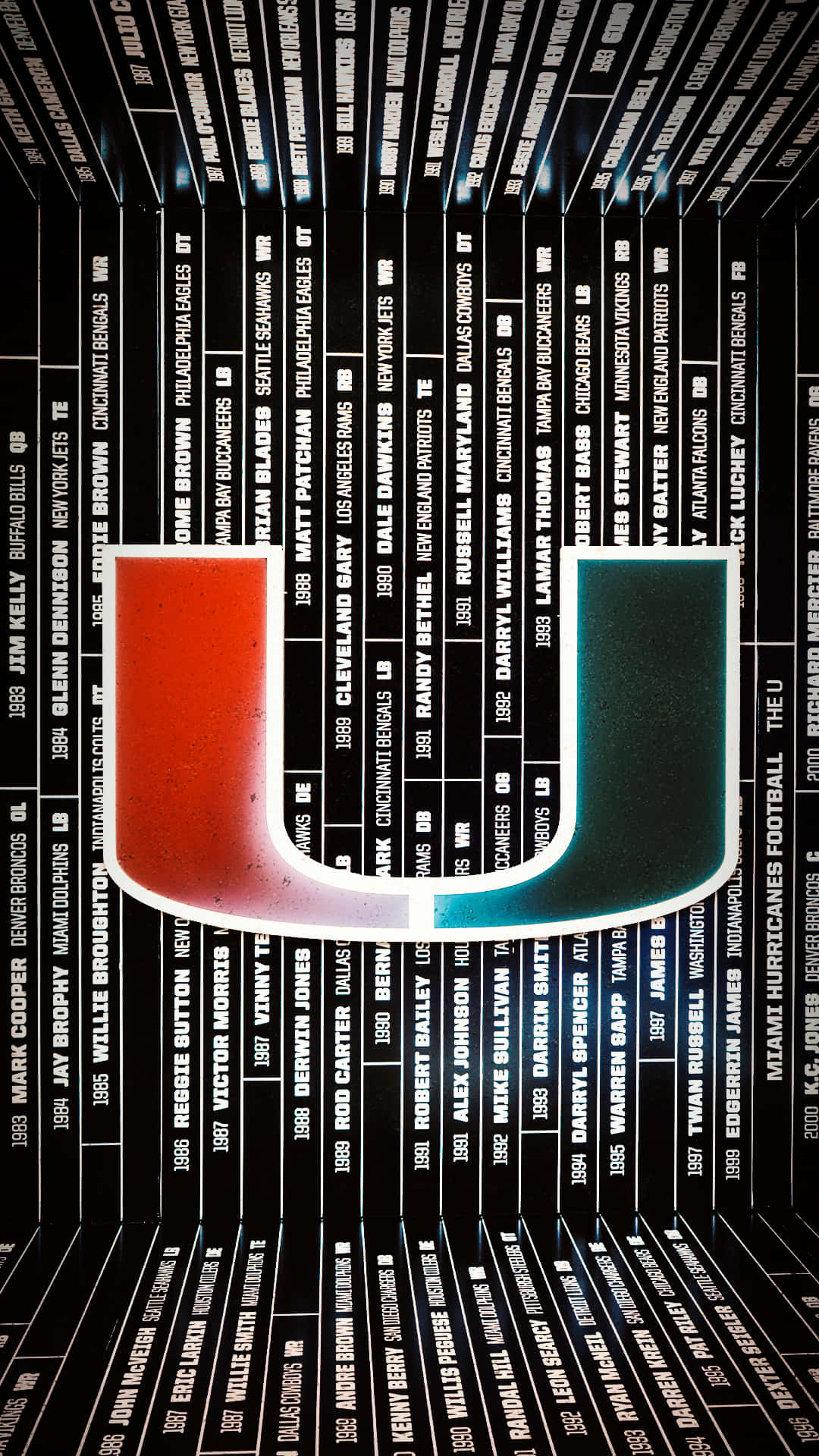 Logotipode Los Miami Hurricanes En Una Habitación Oscura Fondo de pantalla