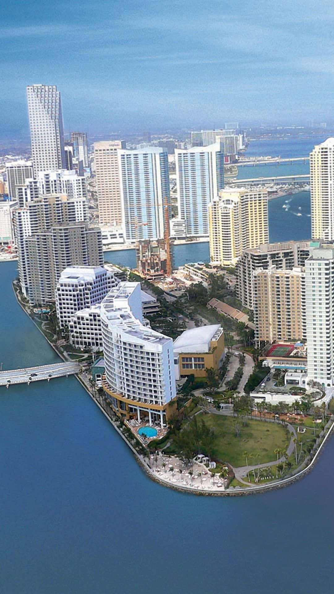 Miami Aerial View Beach Hotels Iphone Wallpaper