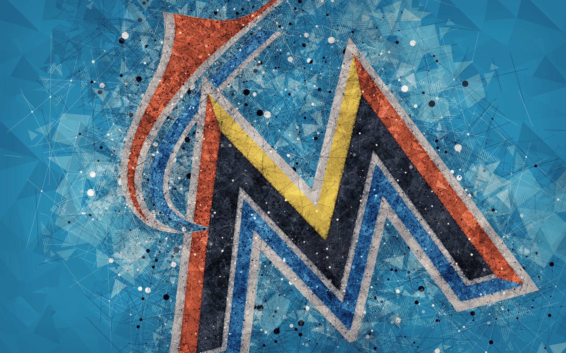 Miami Marlins Abstract Geometric