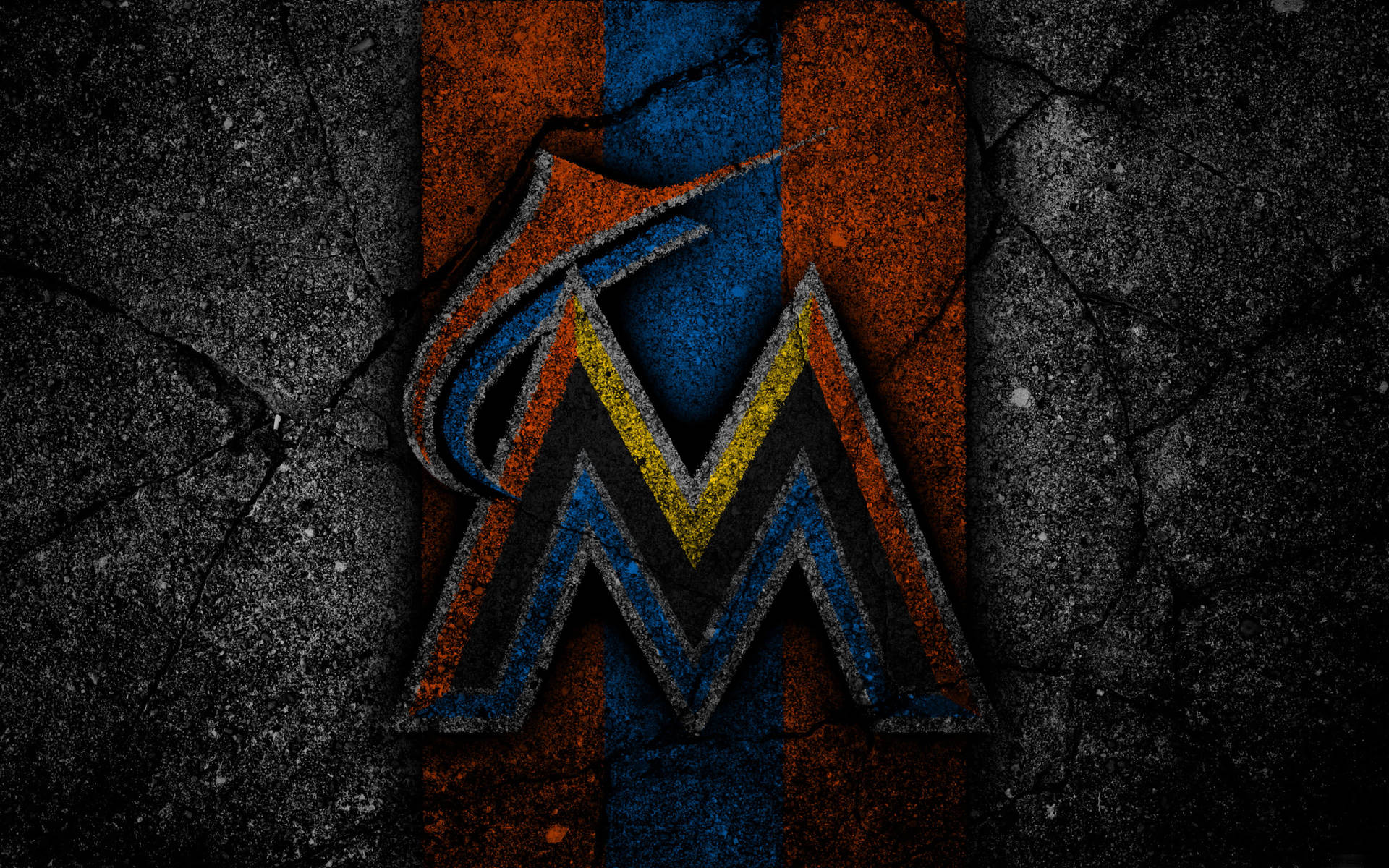 Miami Marlins Black Stone Background
