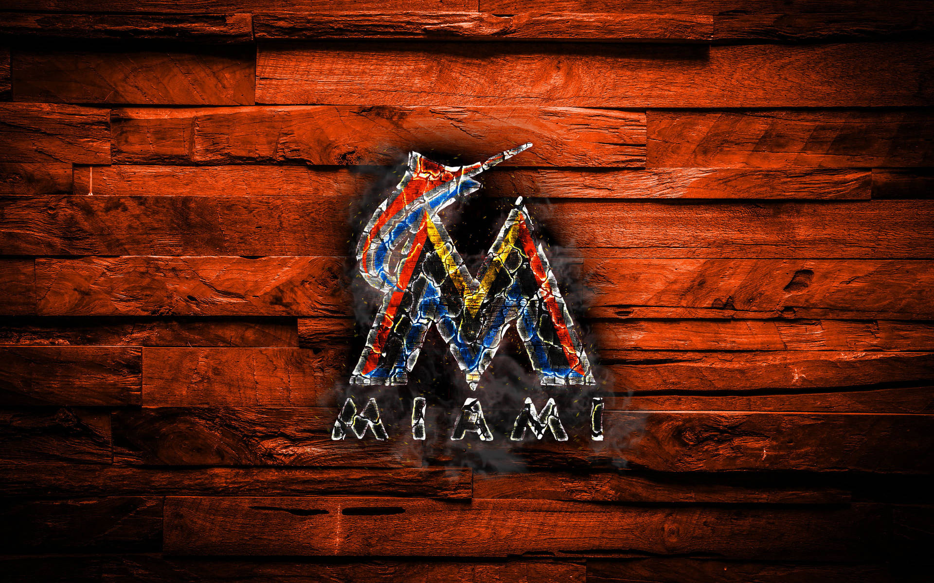 Miami Marlins Fiery Logo Wallpaper