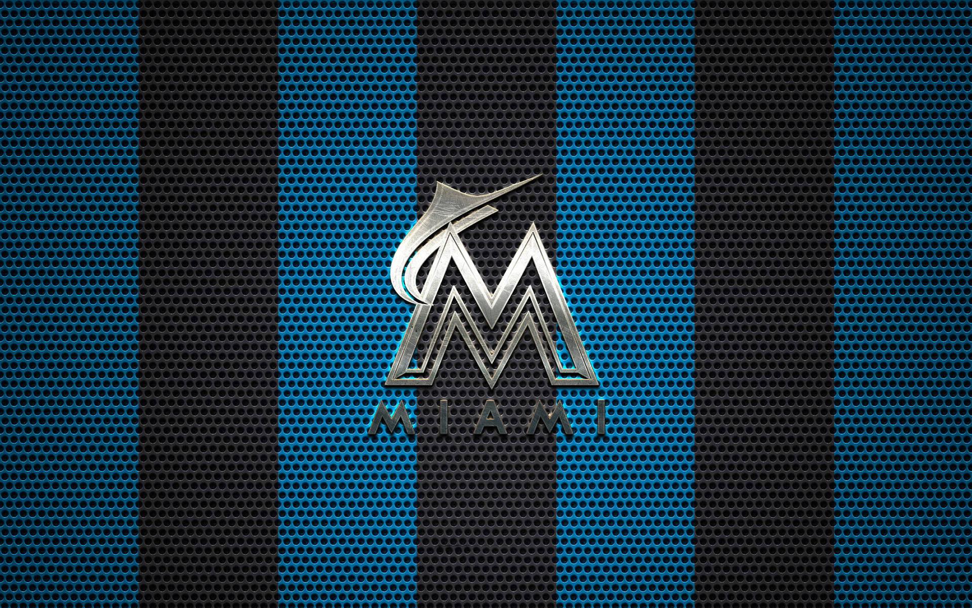 Miami Marlins Striped Mesh Background