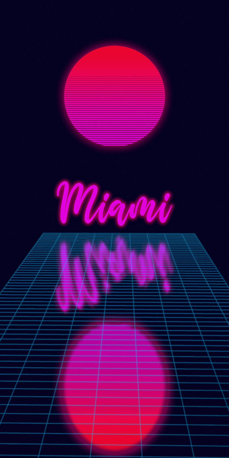 Iphone Estetico Al Neon Di Miami Sfondo