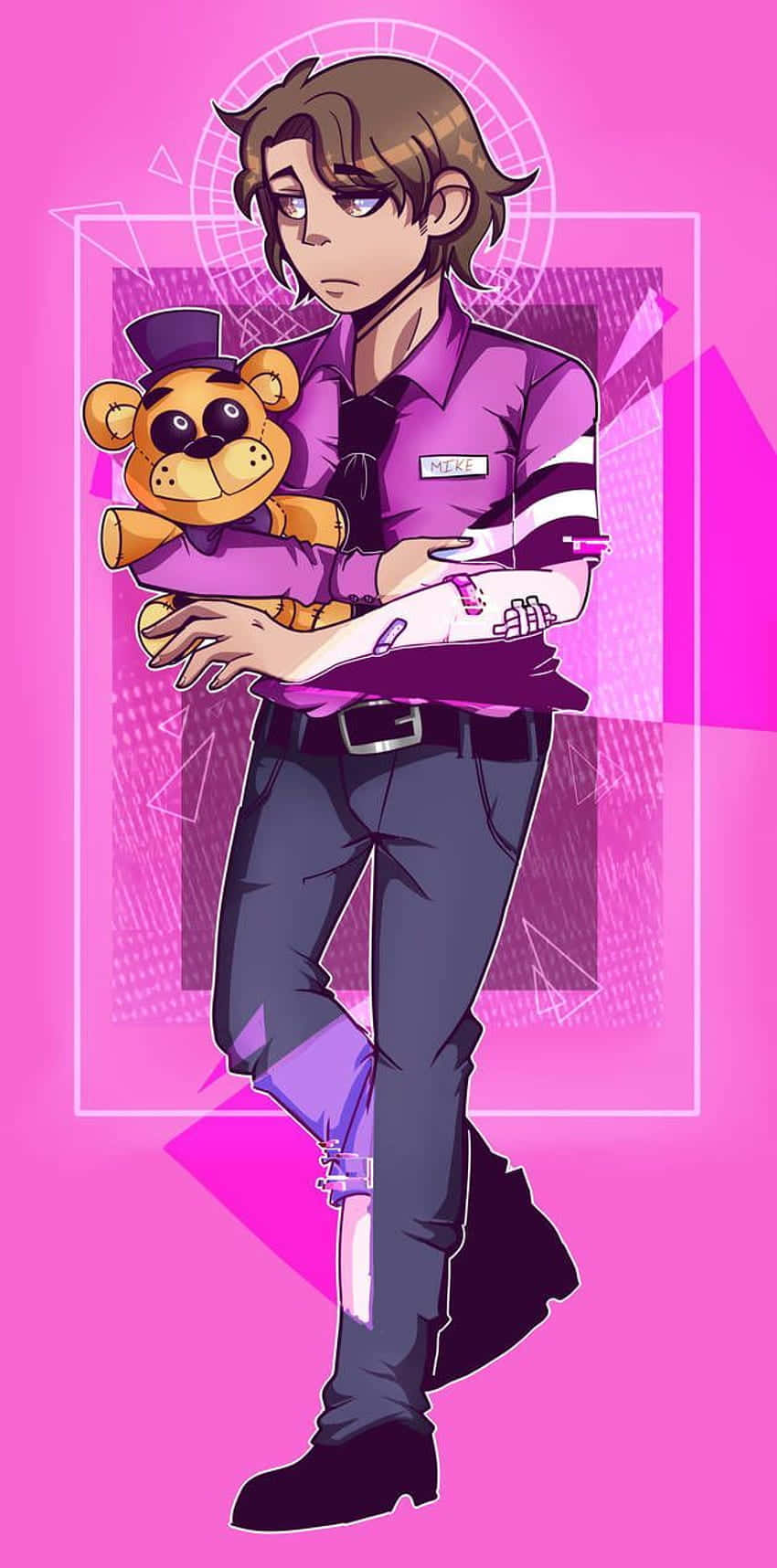 Michael Afton Met Plushie Fan Art Achtergrond