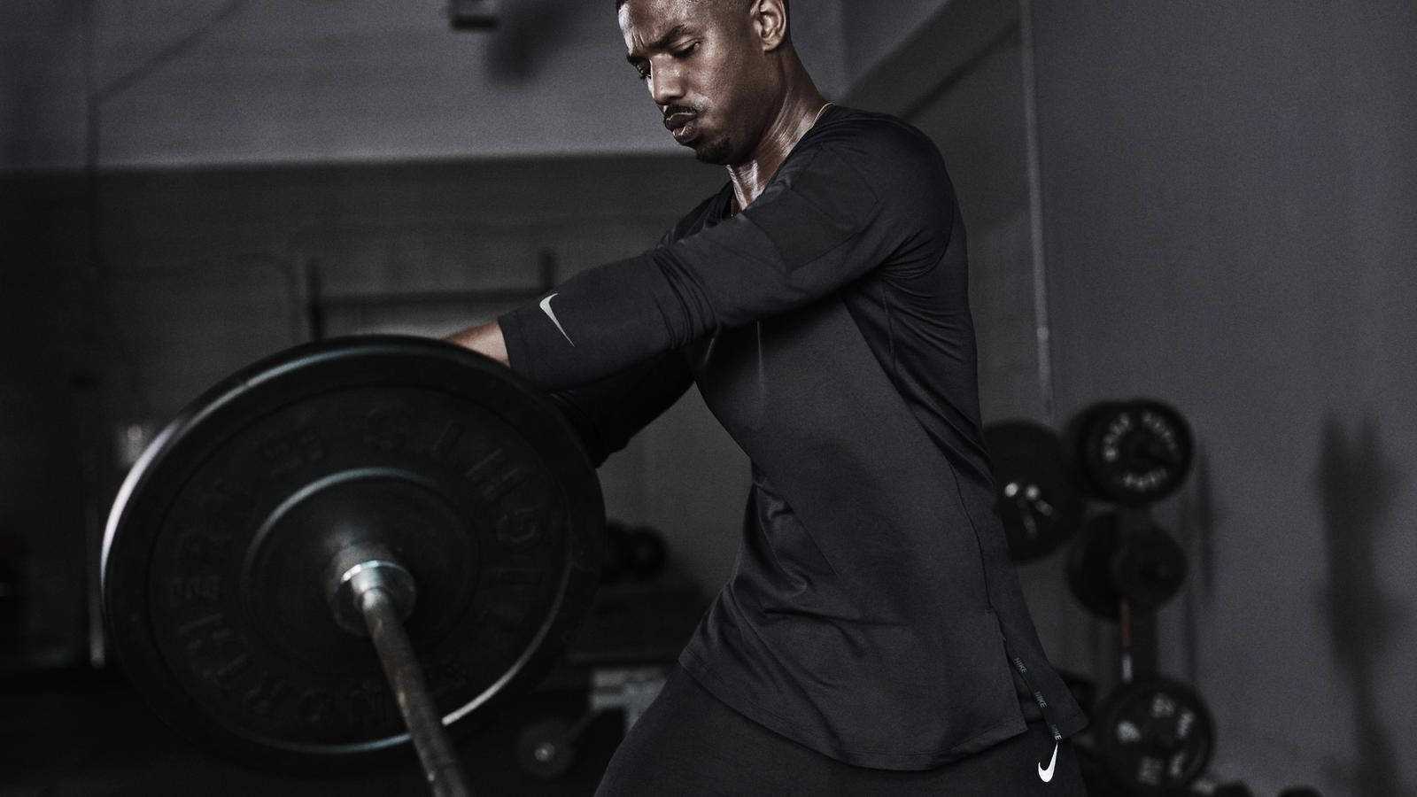 Michael B. Jordan Nike Weight Lifting Campaign Wallpaper