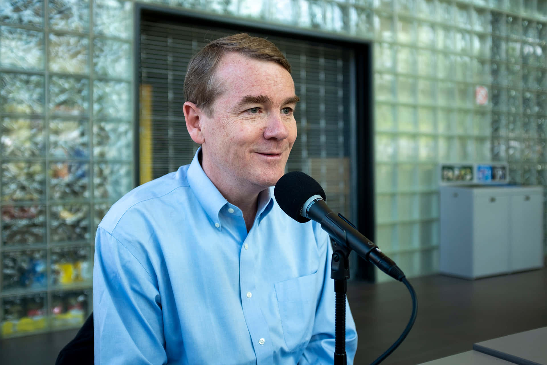 Michael Bennet Microphone In Front Wallpaper
