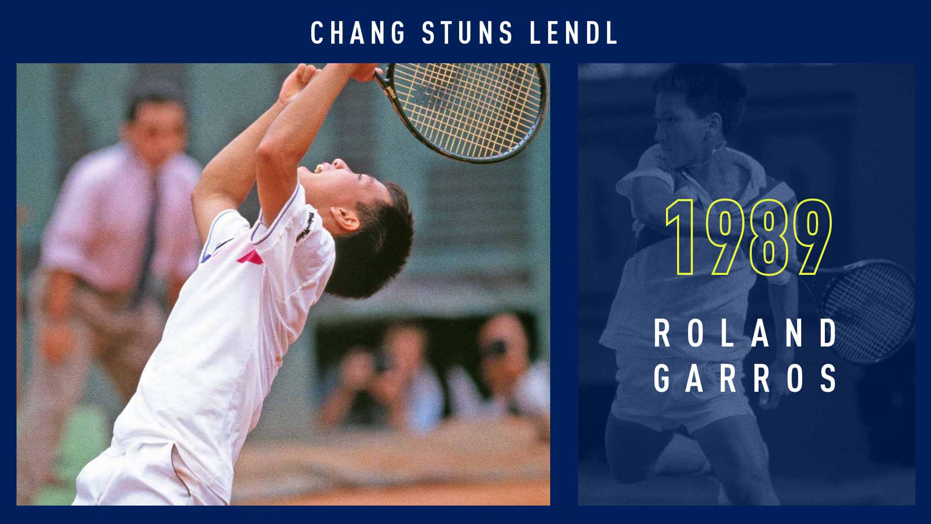 Michael Chang begejstrer Lendl ved Tennis Masters Wallpaper