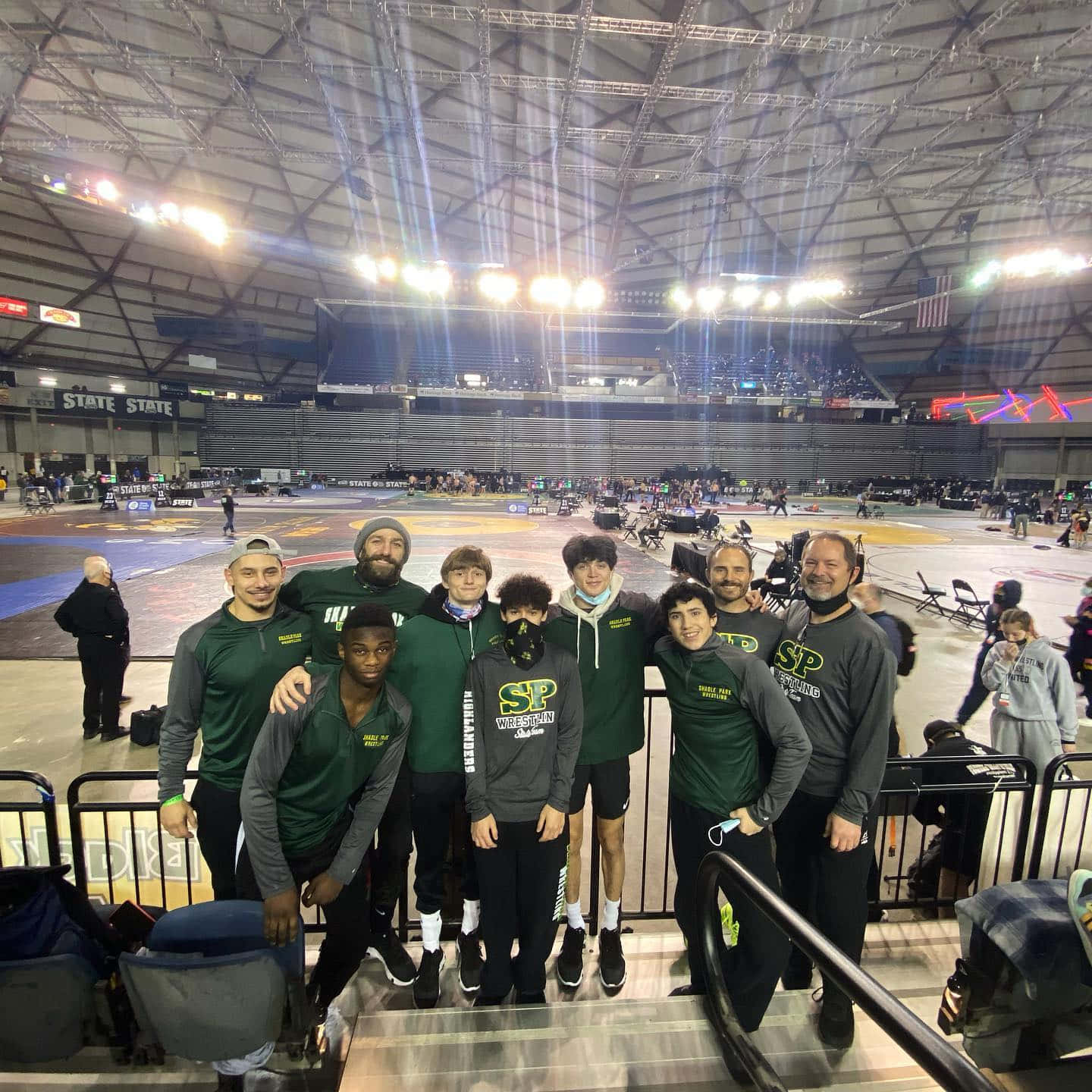 Michael Chiesa With Shadle Park Wrestling Team Wallpaper