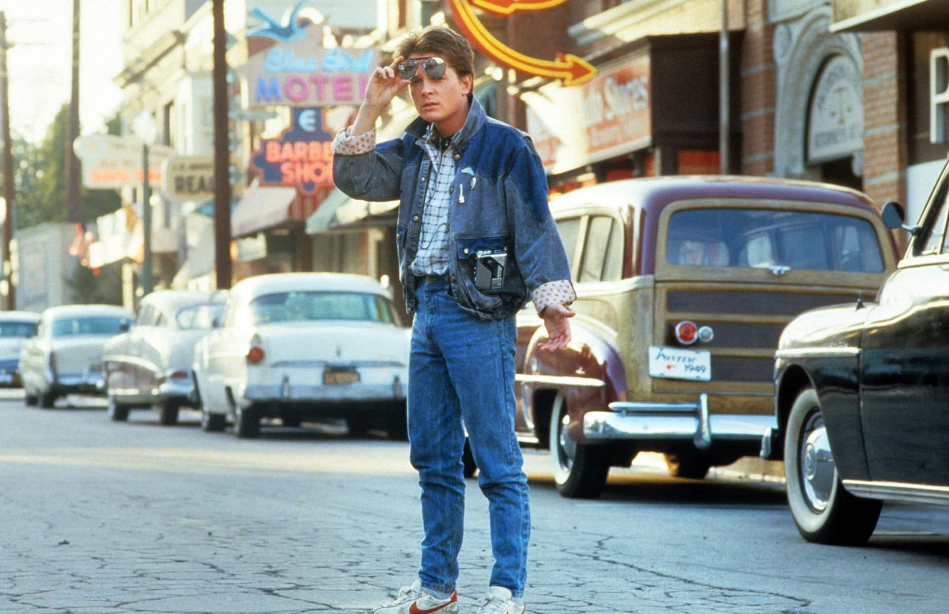 Michael J. Fox strikes a classic pose Wallpaper