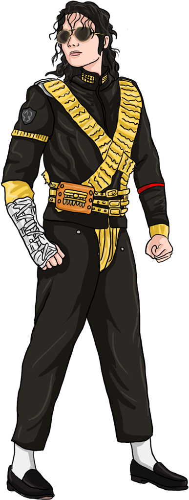 Michael Jackson Iconic Outfit Illustration PNG