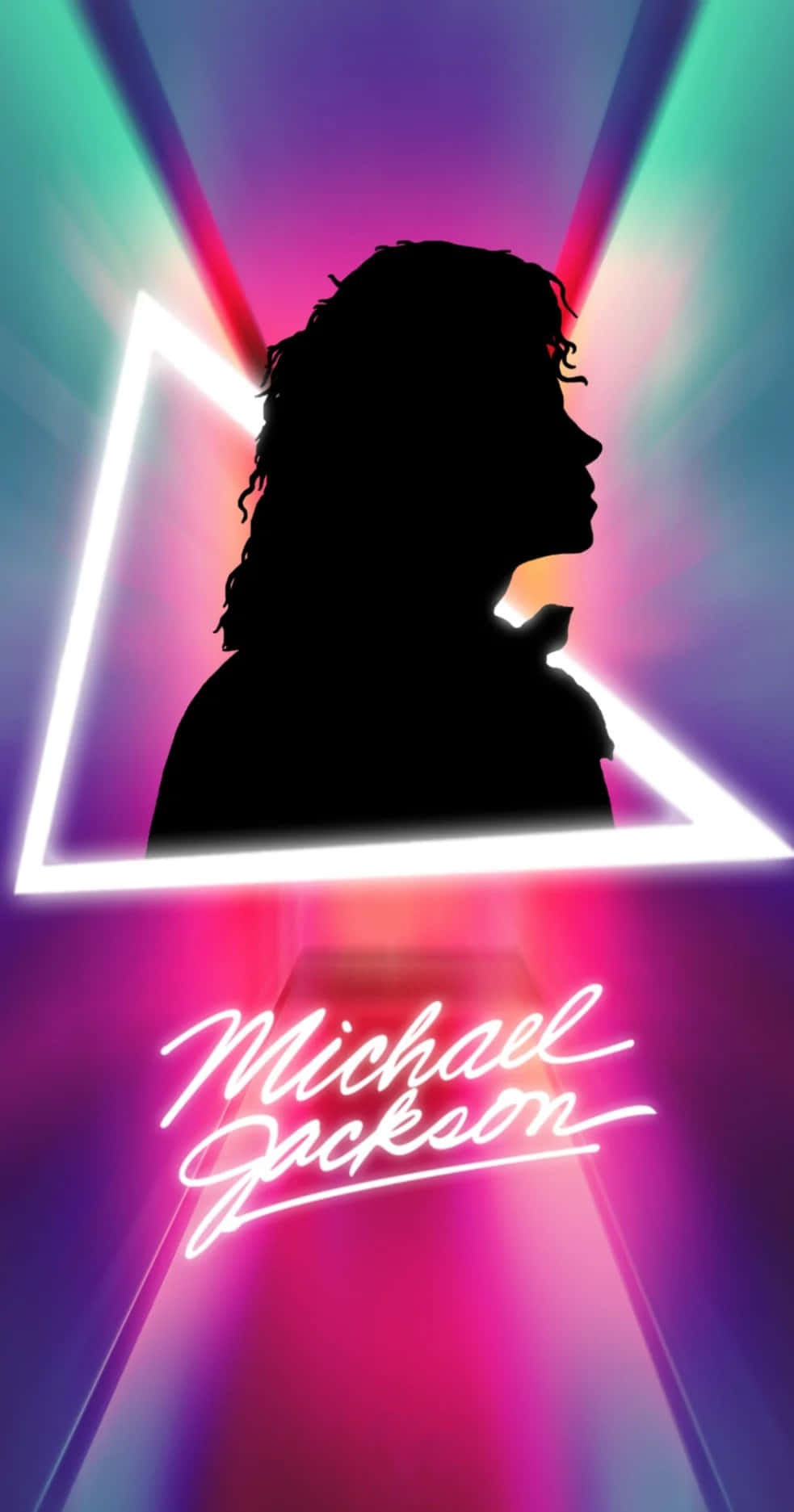 Michael Jackson Silhouette Neon Art Wallpaper