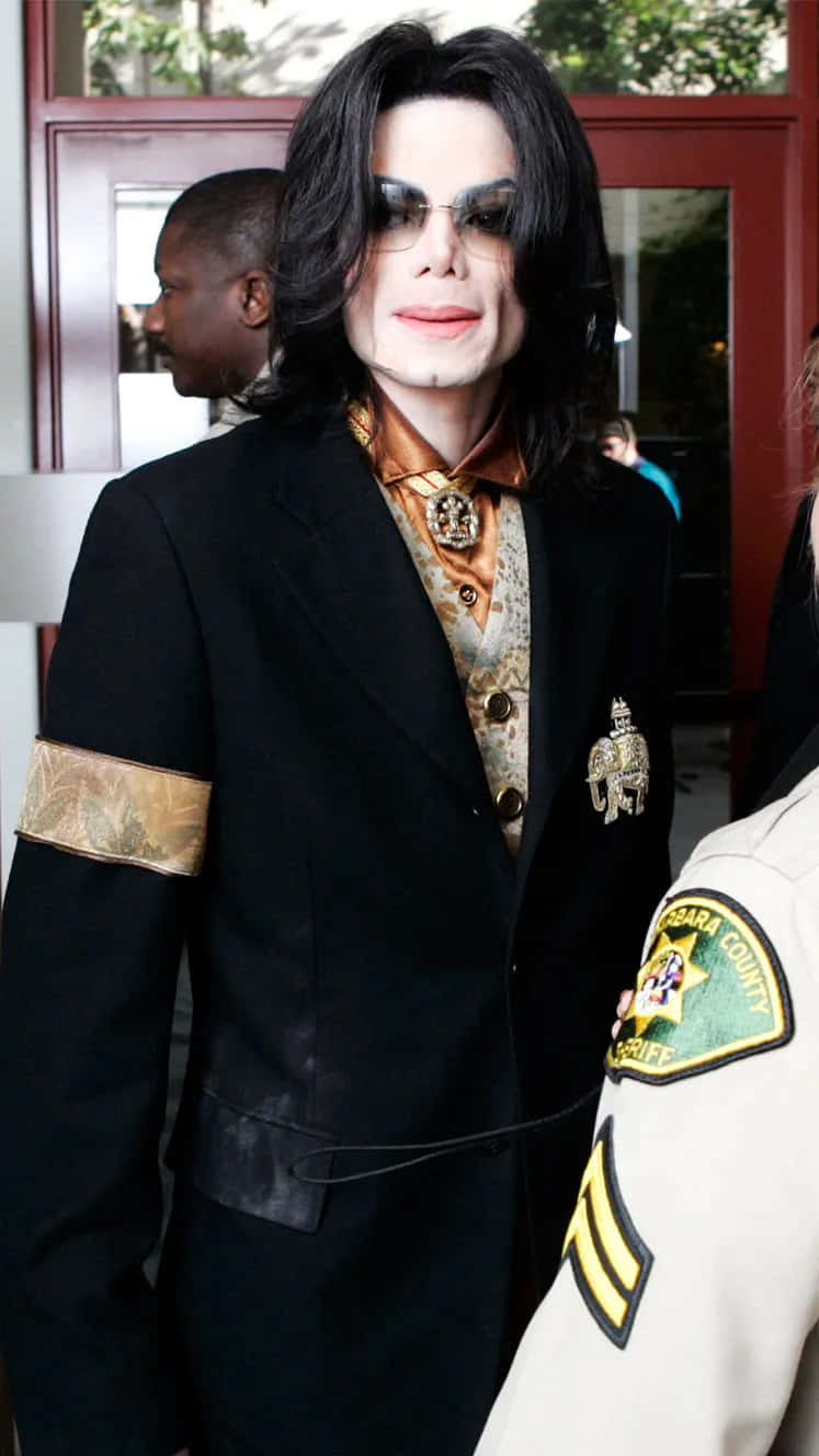 Michael Jackson Smilingin Black Suit