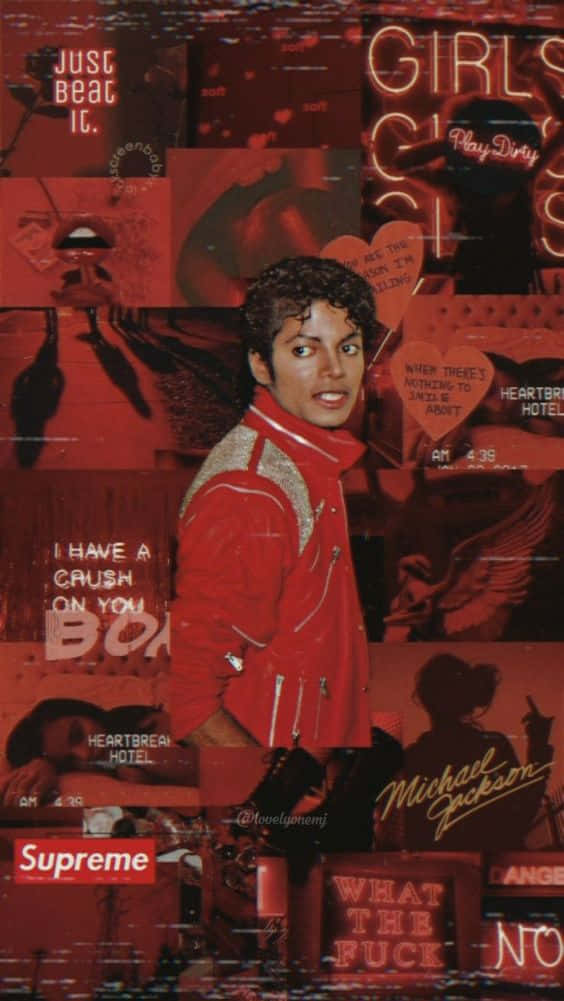 Michael Jackson in a signature Thriller Dance Pose Wallpaper